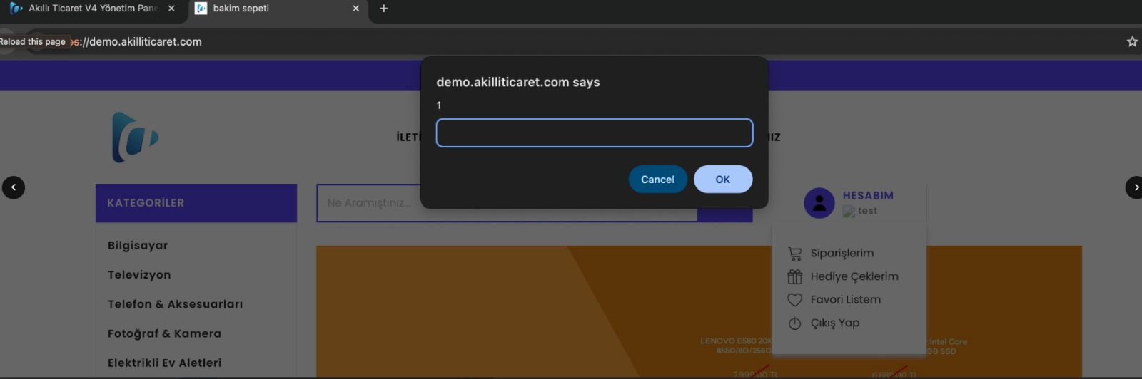 Kullanıcının tarayıcısında çalışan JavaScript